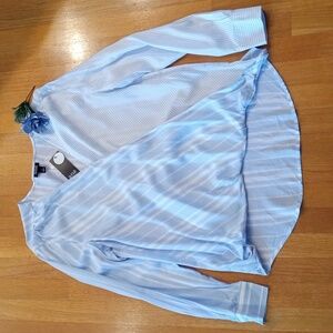 NWT A.N.A Blue/White Women's Top Large